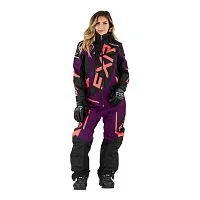 Комбинезон женский утеплённый FXR CX F.A.S.T. Black Plum Coral 2021 