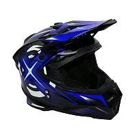 Шлем кроссовый KIOSHI Holeshot 801 Black Blue 2020 