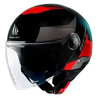 Шлем интеграл MT Street S Poke Matt Black Red 2024