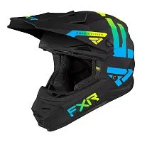 Шлем кроссовый FXR Legion Black Blue Hi-Vis 2023