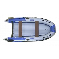 Лодка надувная ПВХ REEF SKAT 390 (Серый + синий)