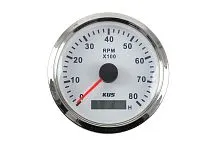 Прибор контроля оборотов двигателя (тахометр) 0-8000 об/мин. со счетчиком моточасов WEMA белый 