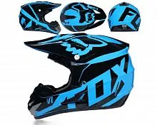 Шлем детский кроссовый FOX WLT-FX V1 Race Black Blue 2021 