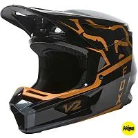 Шлем кроссовый FOX V2 Merz Helmet Black Gold 2022